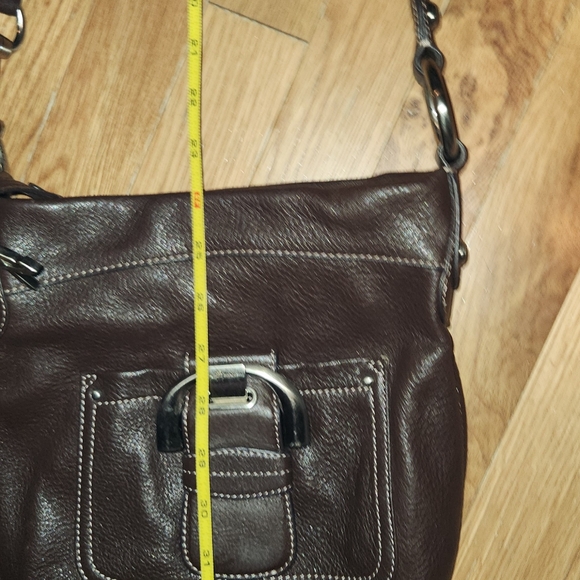 B MAKOWSKY BROWN PEBBLED WESTBORNE CROSSBODY LEATHER HANDBAG SHOULDER PURSE NICE - Picture 6 of 9